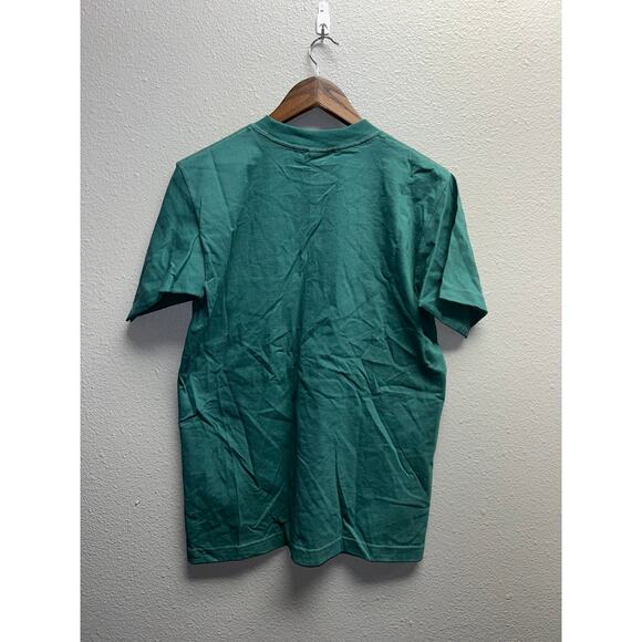 90s Vintage Wild West Green Short Sleeve Blank Shirt HOLE VTG M - Picture 8 of 10